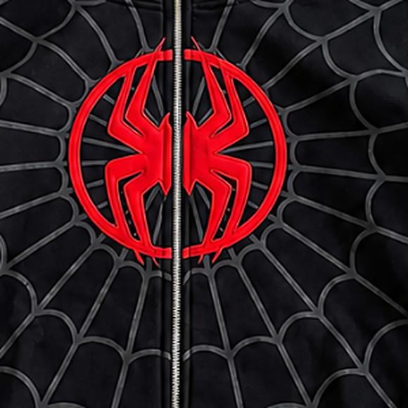 Close-up of the Sam Brown air-layer fabric and web print